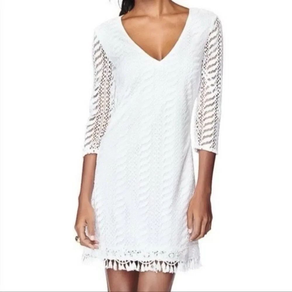 Lilly Pulitzer Seminole Dress Crochet Lace White Size M
